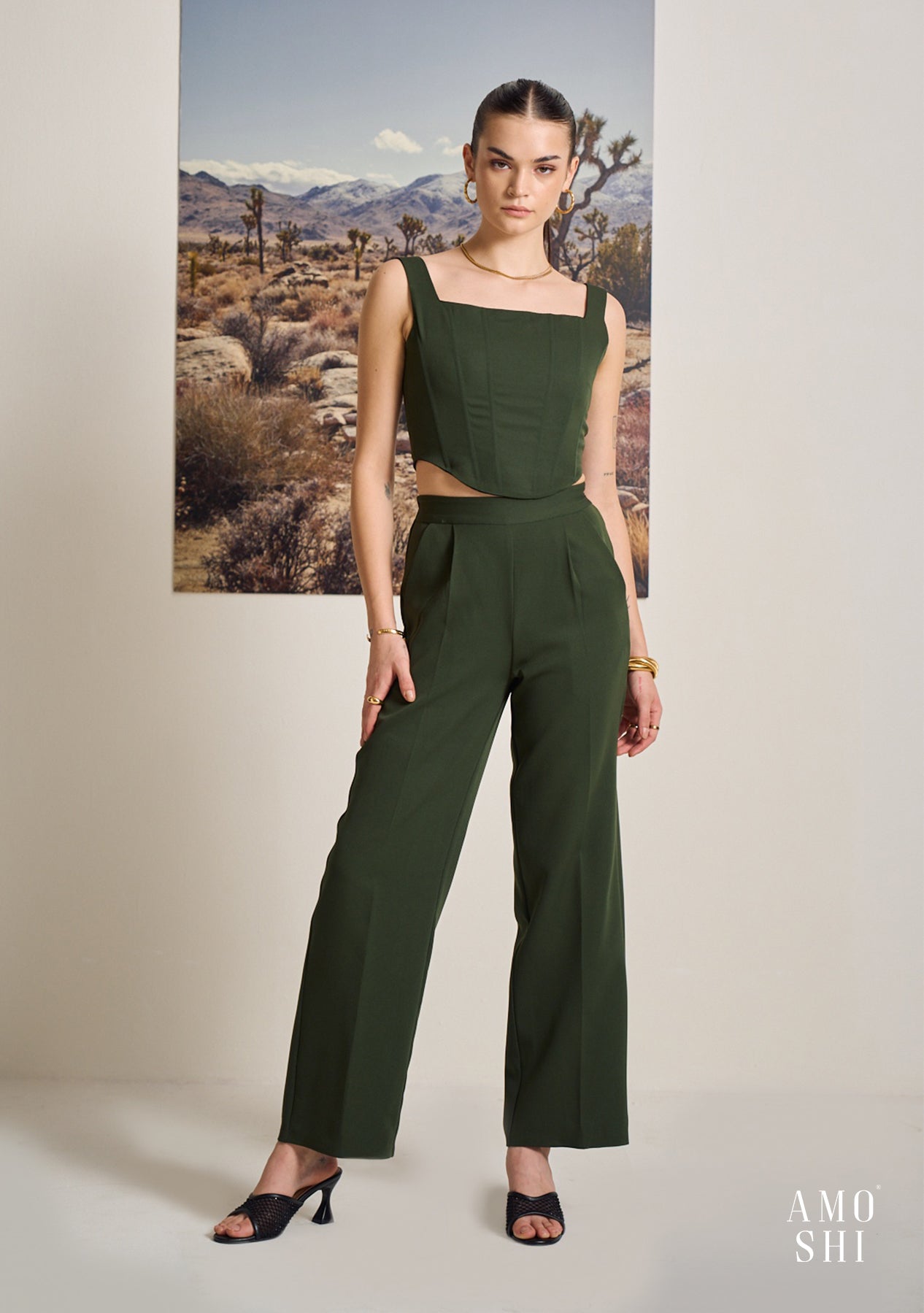 Cory Co-ord Set (Olive Green)