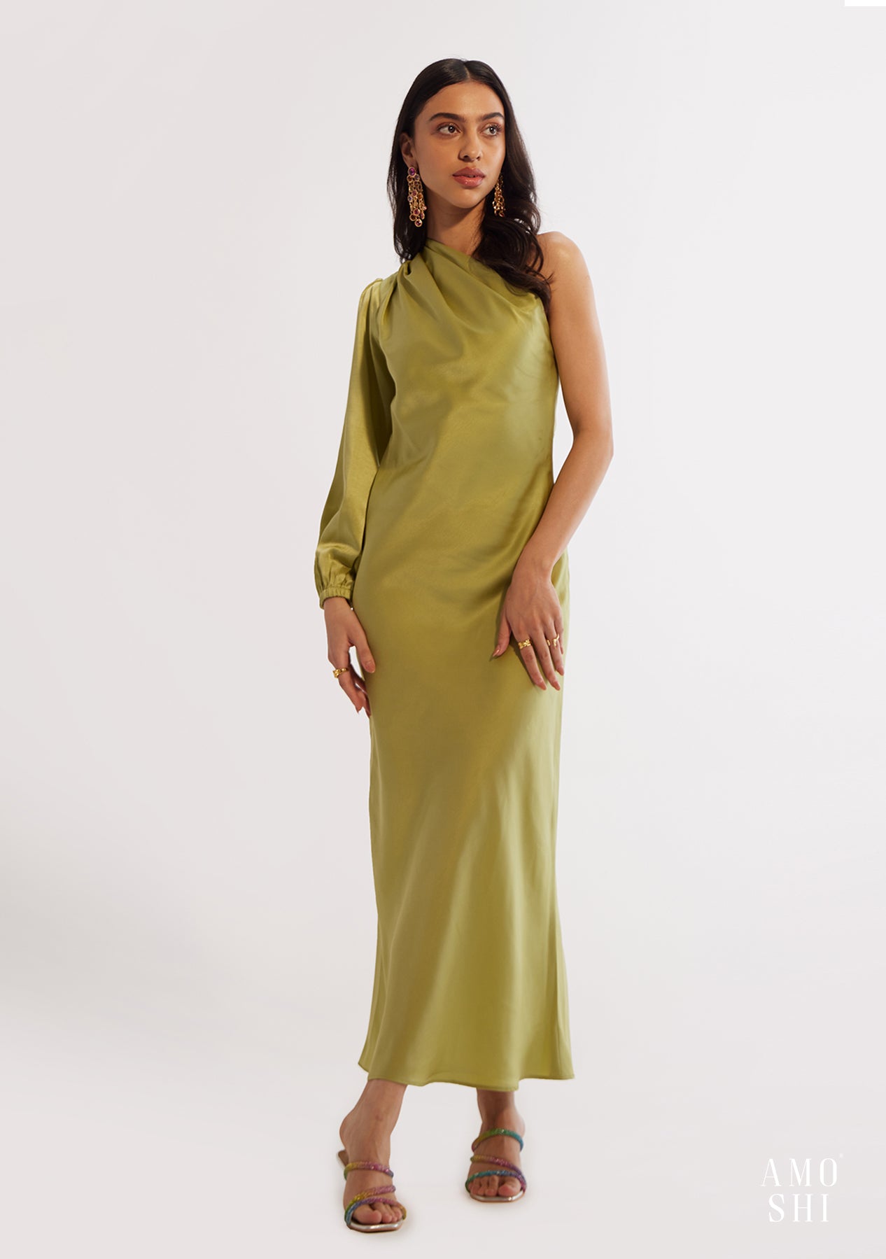 Jolie Midi Dress (Pear Green)