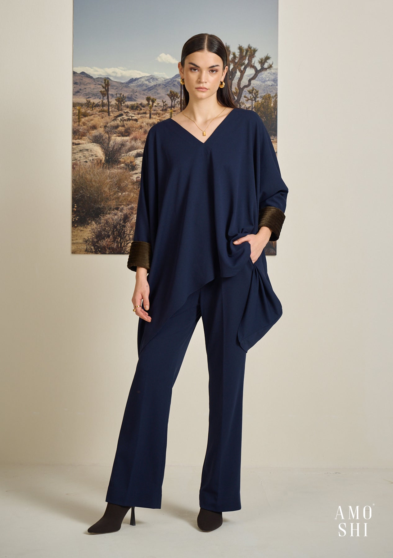 Kefi Kaftan Top (Navy)