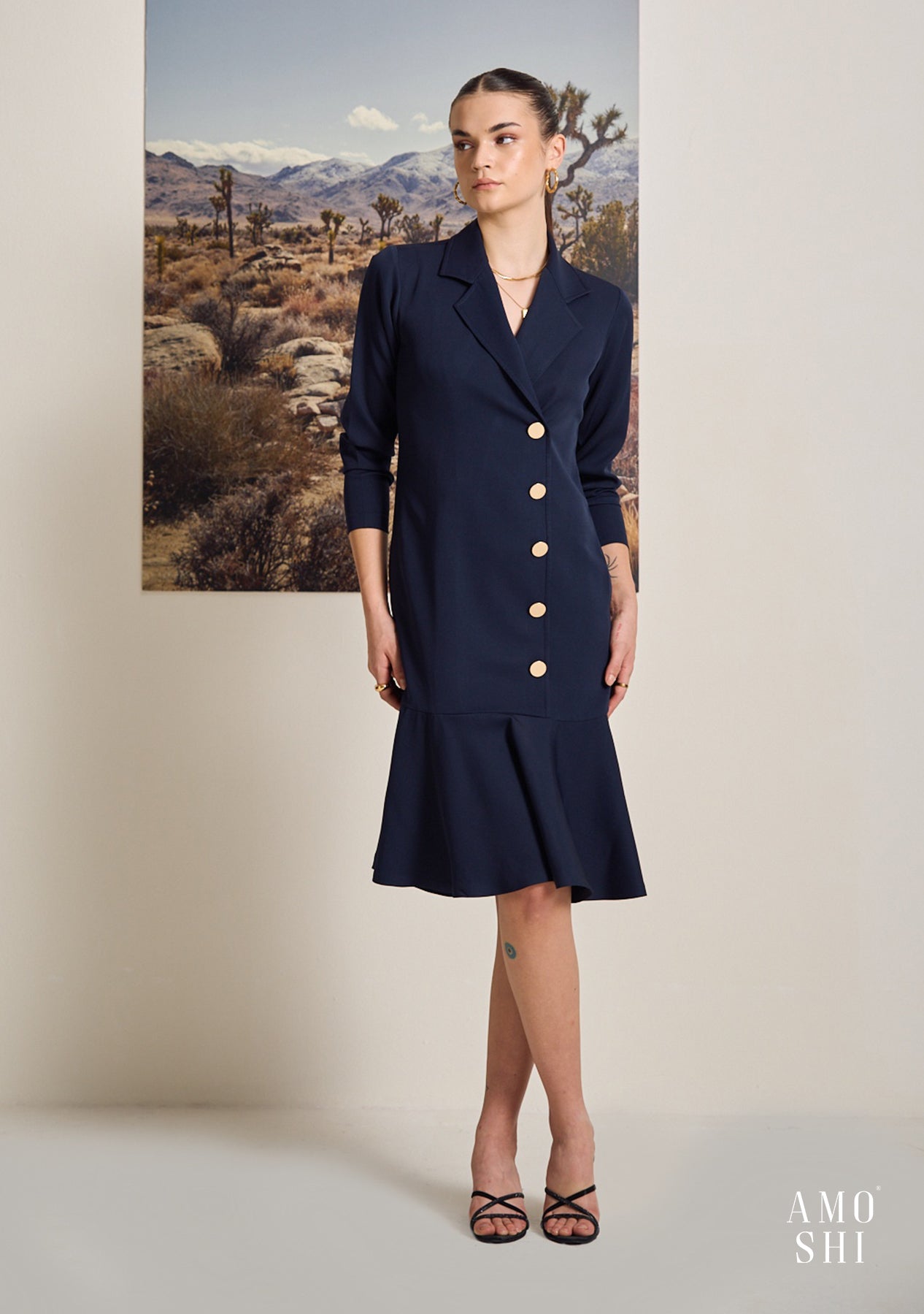 Bailey Midi Dress (Navy)