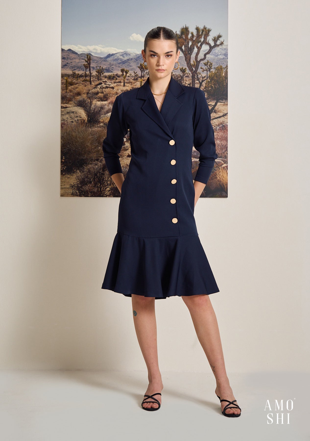 Bailey Midi Dress (Navy)