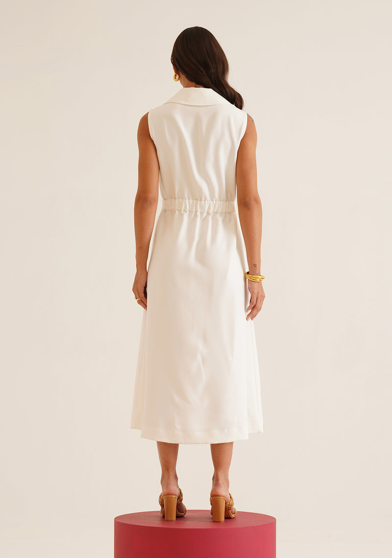 Gaia Midi Dress (White)