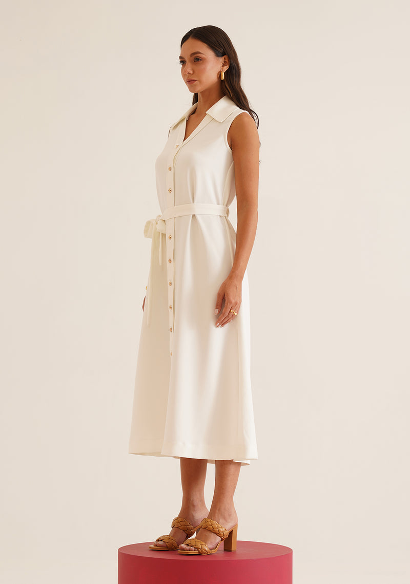 Gaia Midi Dress (White)
