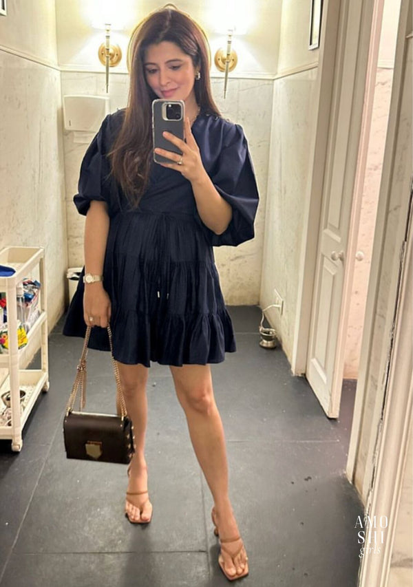 Natasha Luthra As seen in our Emma Dress (Navy Blue)
