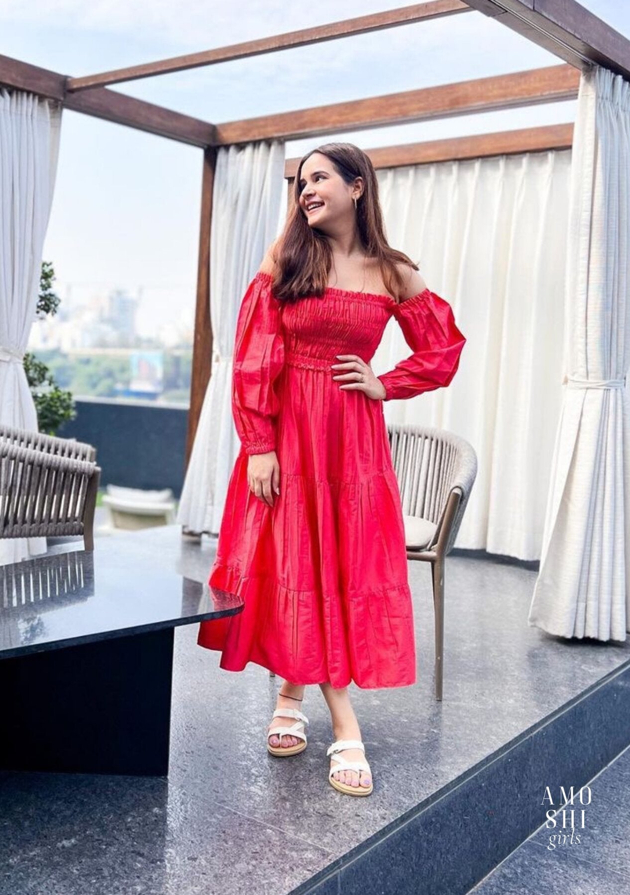 Shiv Shakti Sachdev As seen in our Love Midi Dress (Red)