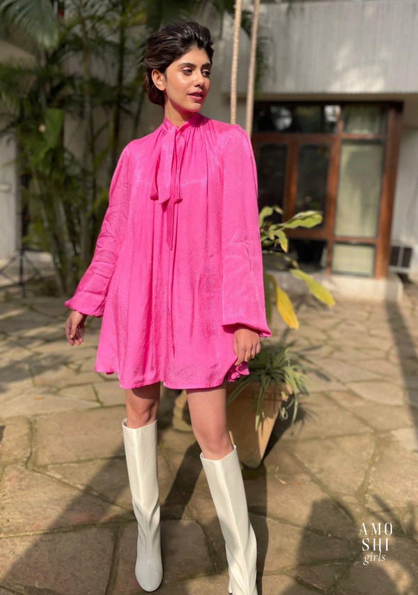Sanjana Sanghi As seen in our Blair Dress (Pink)