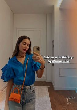 Komal Kapoor As seen in our Raphael Shirt (Blue)
