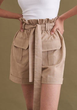 Amoshi Shay Shorts - women dress online- beige Š—– amoshi.in  