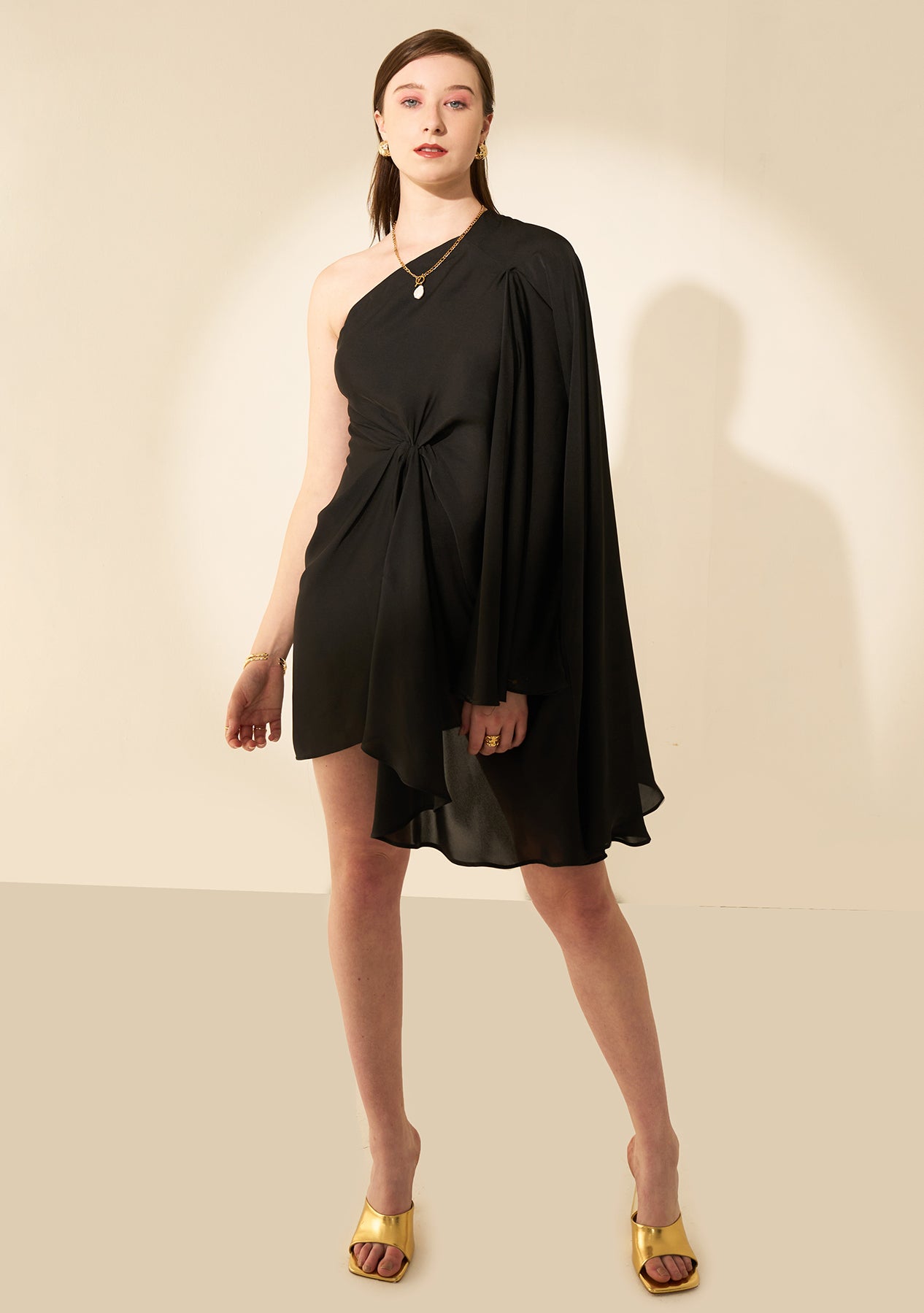 Diana Draped Dress (Black)