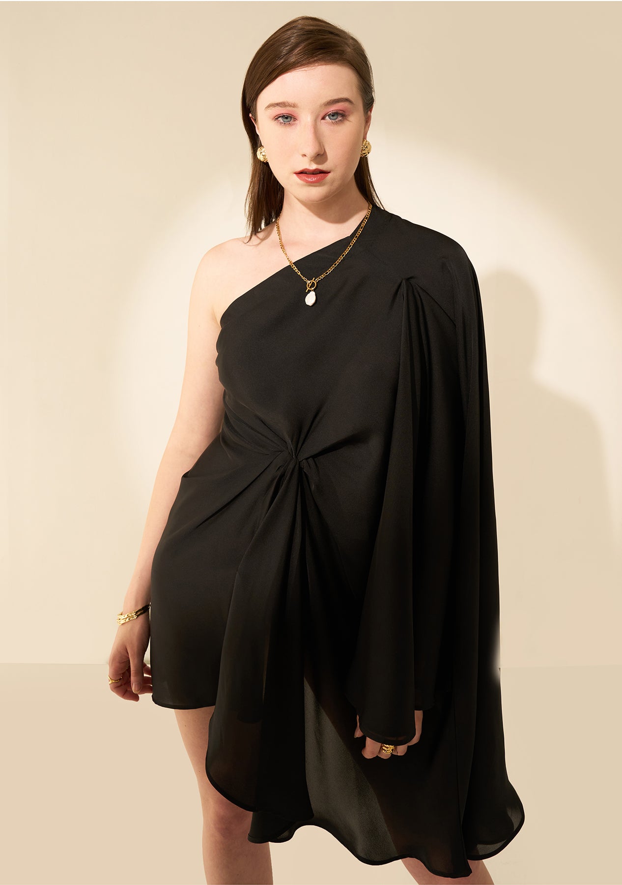 Diana Draped Dress (Black)