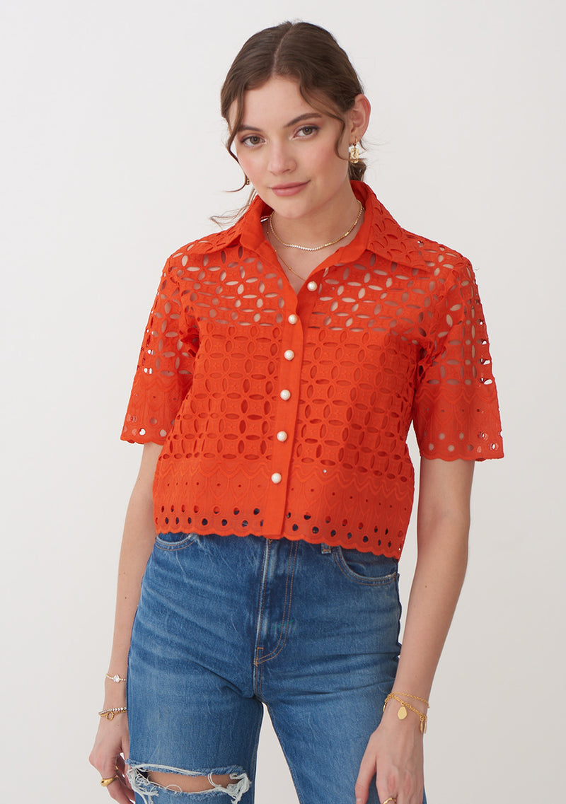 Broderie Shirt (Orange)