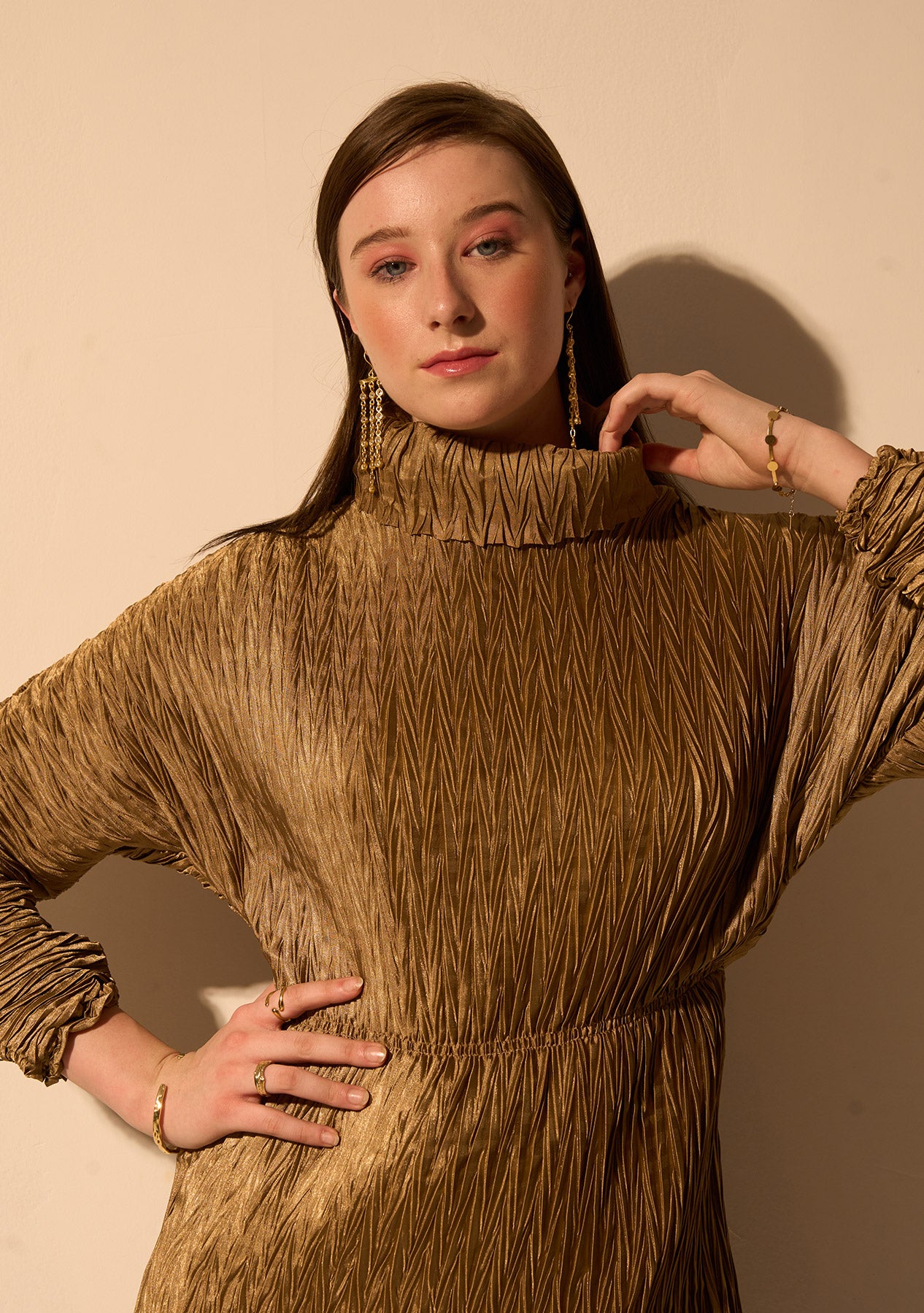 Hera Turtleneck Dress (Brown)