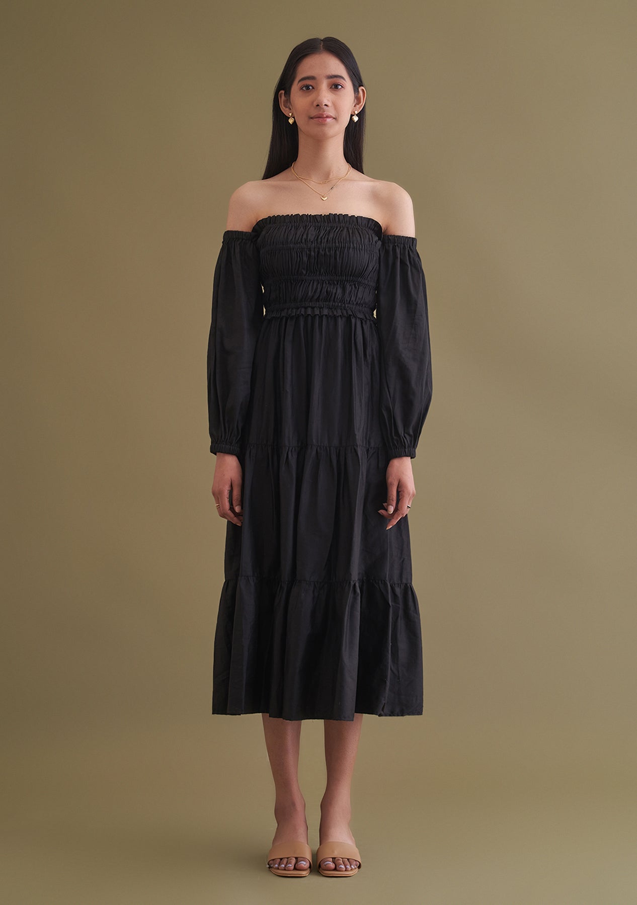 Amoshi Love Midi party wear Dress online - black Š—– amoshi.in 