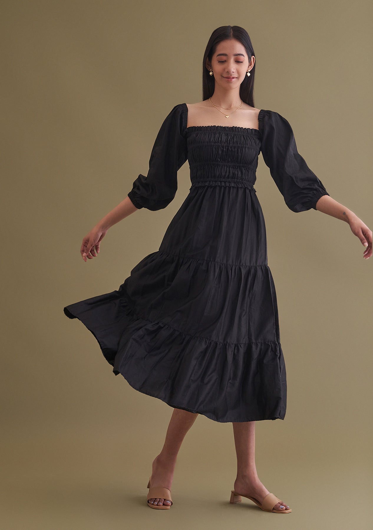 Amoshi Love Midi party wear Dress online - black Š—– amoshi.in 