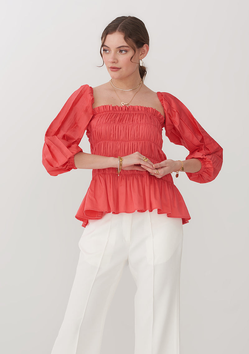 Love Pep Top with detachable sleeves (Red)