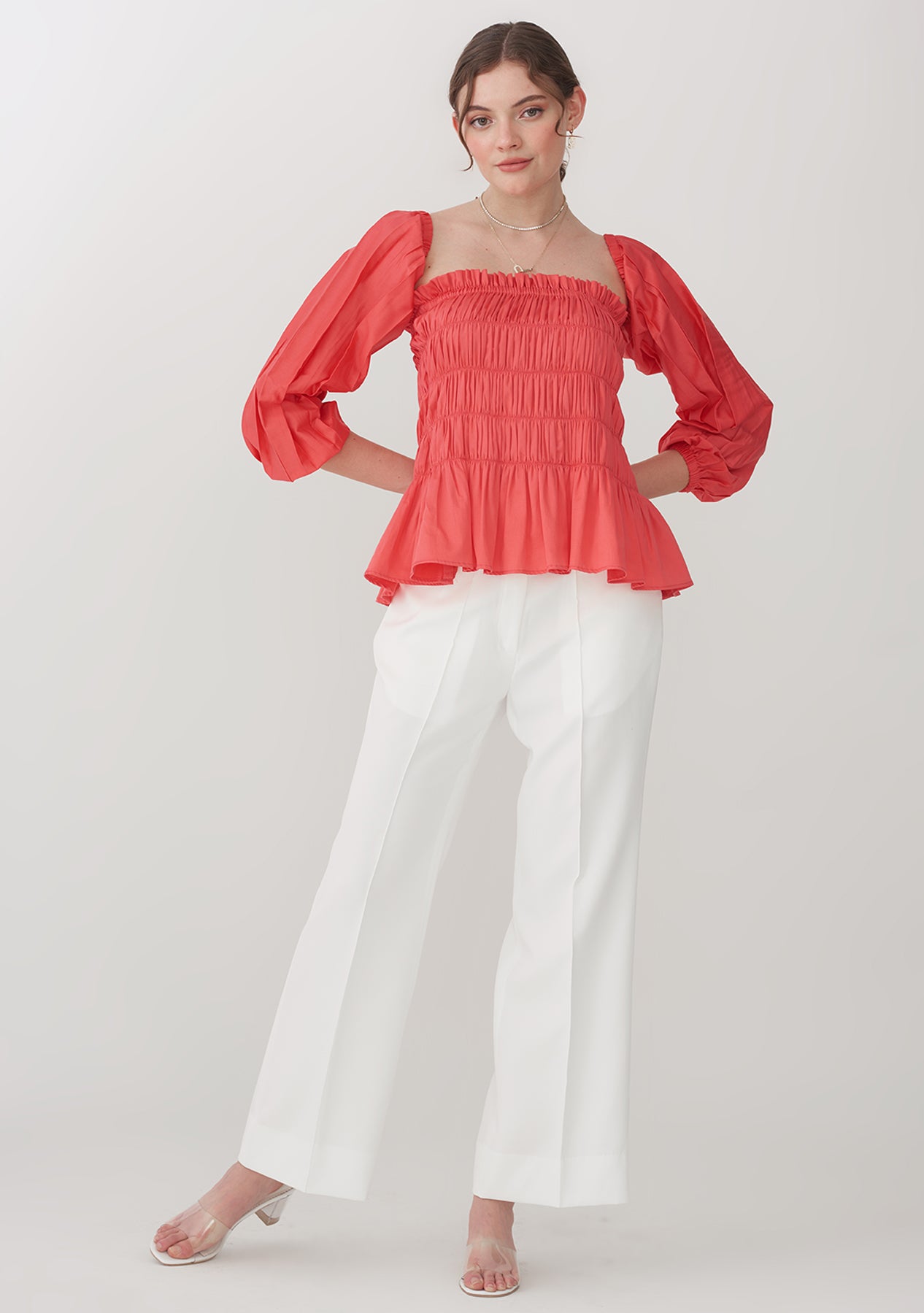 Love Pep Top with detachable sleeves (Red)