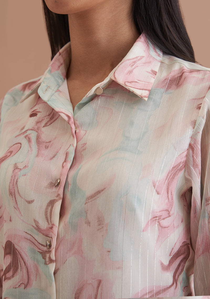 Amoshi Marbella Shirt - women dress online -marbleprint Š—– amoshi.in 