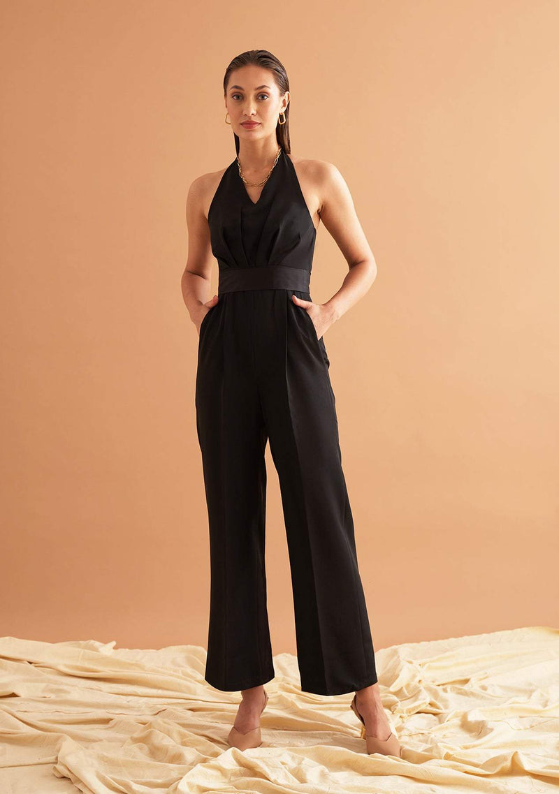 Peaches Jumpsuit-Amoshi-Front hand pleated jumpsuit