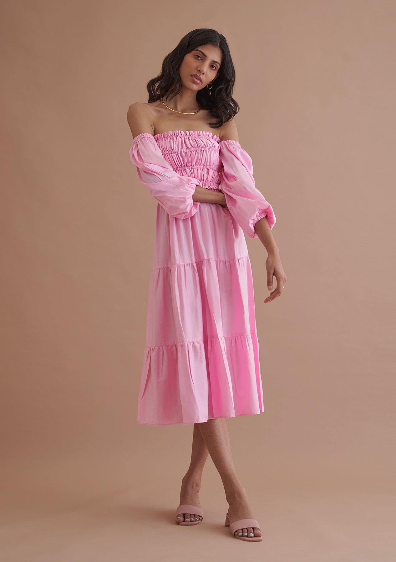 Amoshi Love Midi party wear Dress online - pink Š—– amoshi.in 