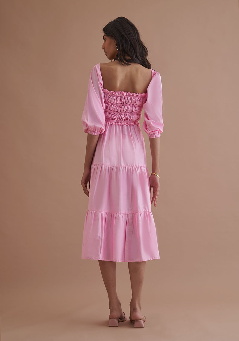 Buy our Casual Wear Pink Floral Tassel Straight Dress online from Glob
