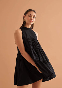 Tyra Dress-Amoshi-Tiered halter neck dress